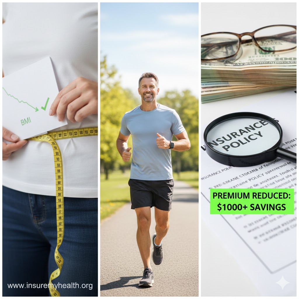 life insurance medical exam tips, how to lower insurance rates with exercise, insurance discounts for non-smokers, insurance underwriting classes BMI, how to pass insurance physical